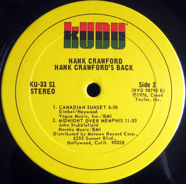 Hank Crawford – Hank Crawford's Back
