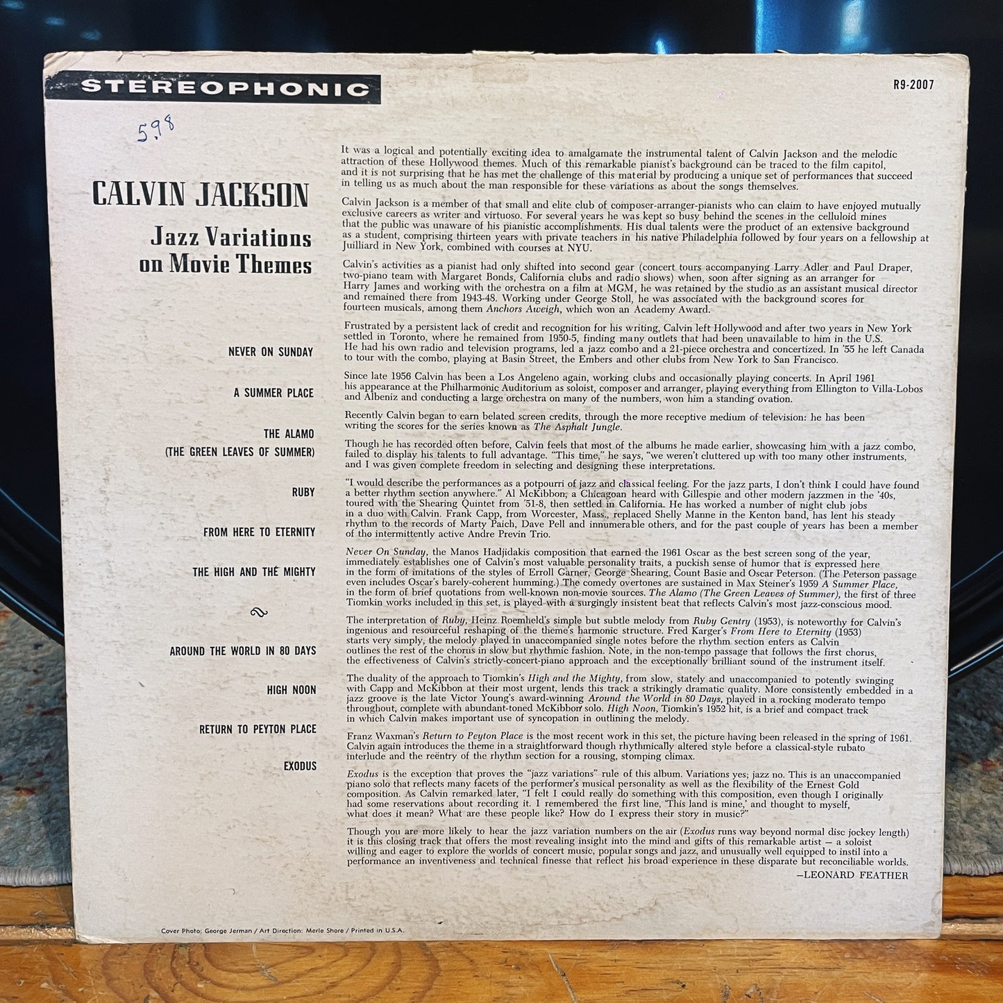 Calvin Jackson – Jazz Variations On Movie Themes