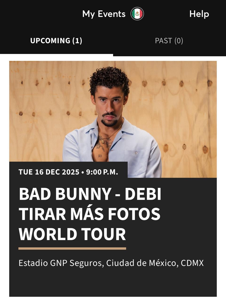 Concurso “Ultimate Bad Bunny VIP Experience" Ticket