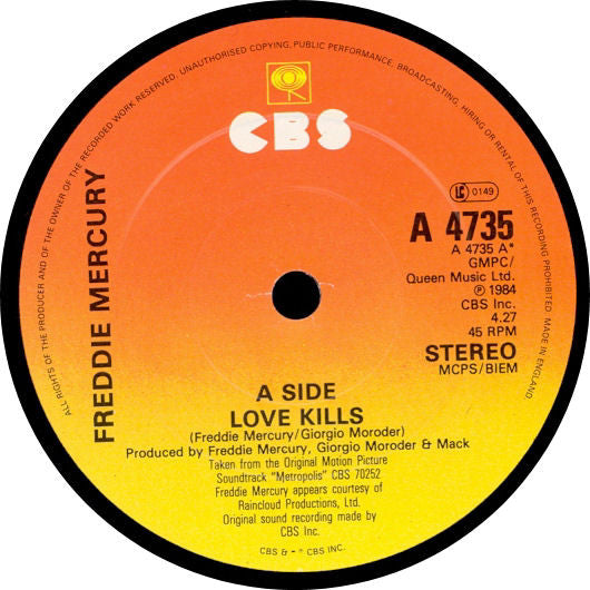 7¨| Freddie Mercury – Love Kills