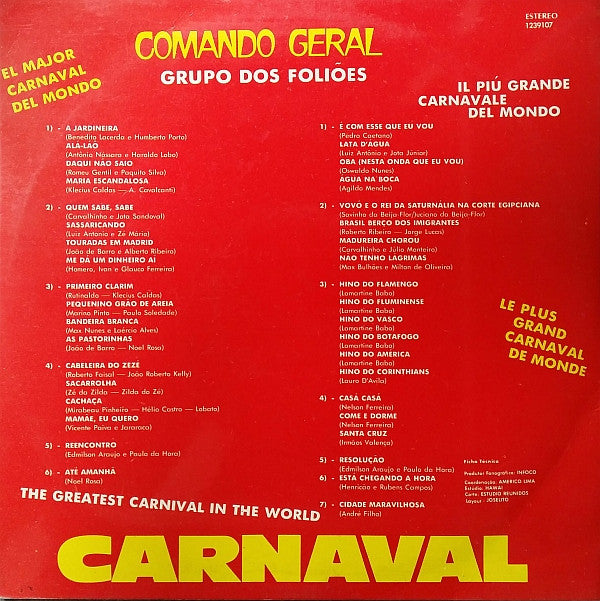 Grupo Dos Foliões – Folia 78 Comando Geral