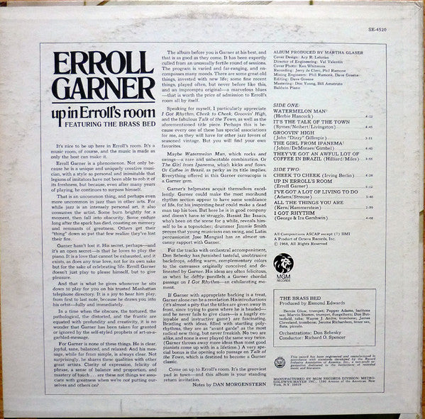 Erroll Garner Ft The Brass Bed – Up In Erroll's Room