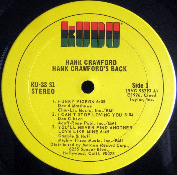 Hank Crawford ‎– Hank Crawford's Back