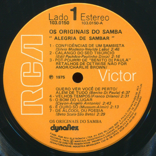 Os Originais Do Samba ‎– Alegria De Sambar