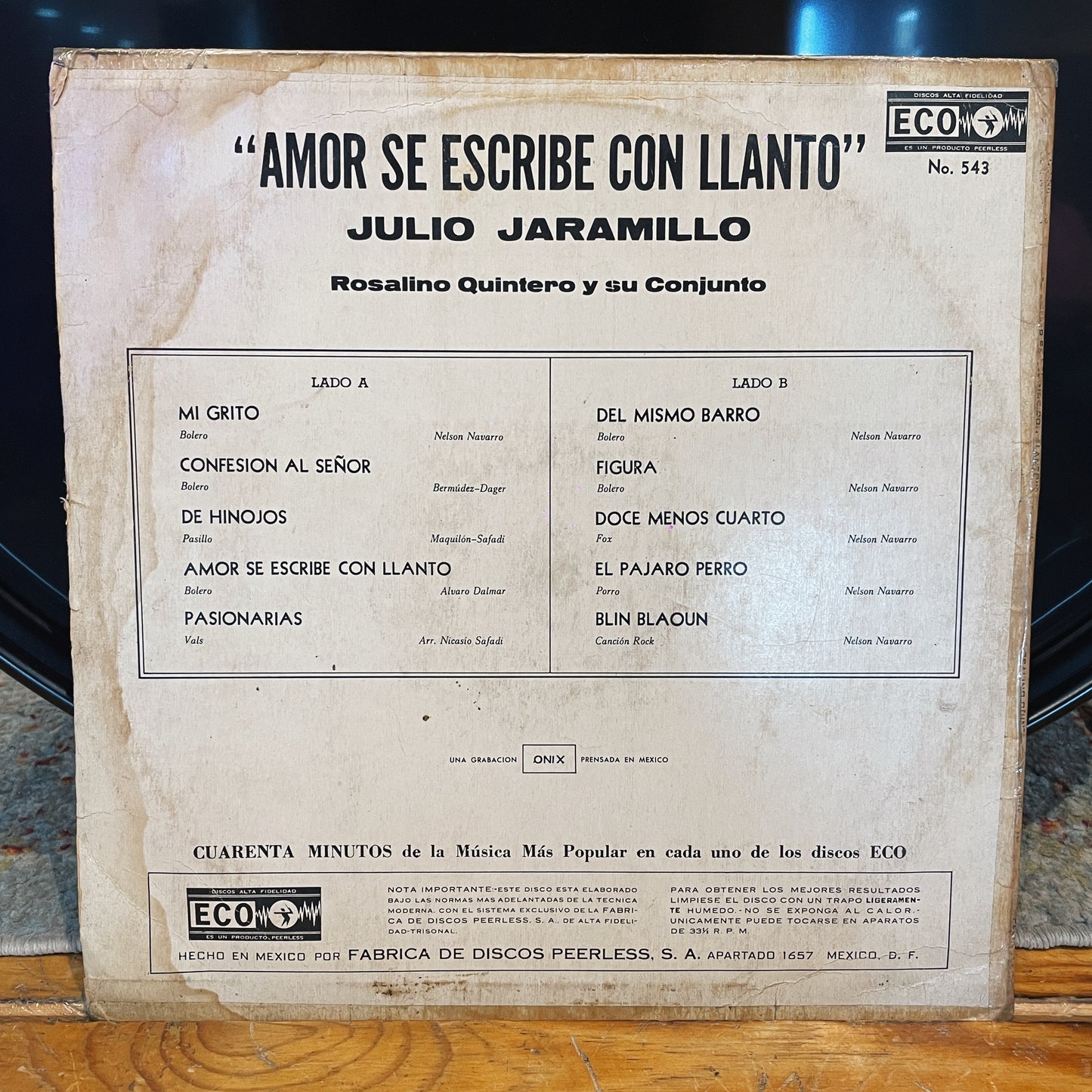 Julio Jaramillo – Amor Se Escribe Con Llanto