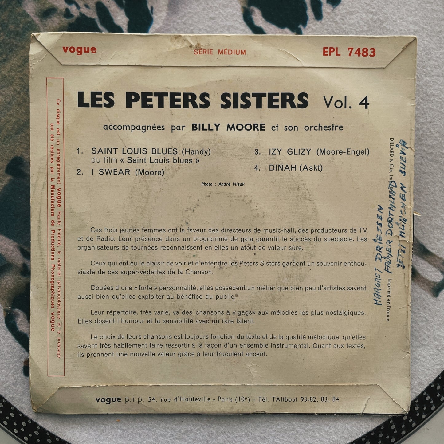 7¨| Les Peters Sisters With Billy Moore Et Son Orchestre ‎– Vol. 4