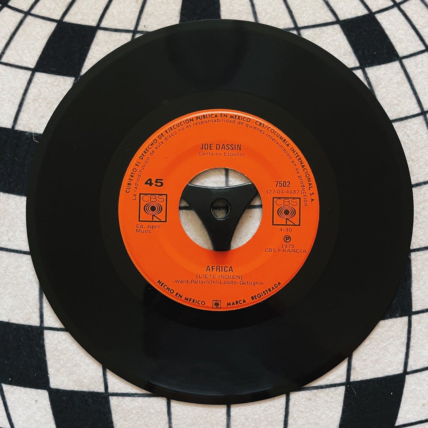 7¨| Joe Dassin ‎– Africa L'Ete Indien (Versión español y francés)