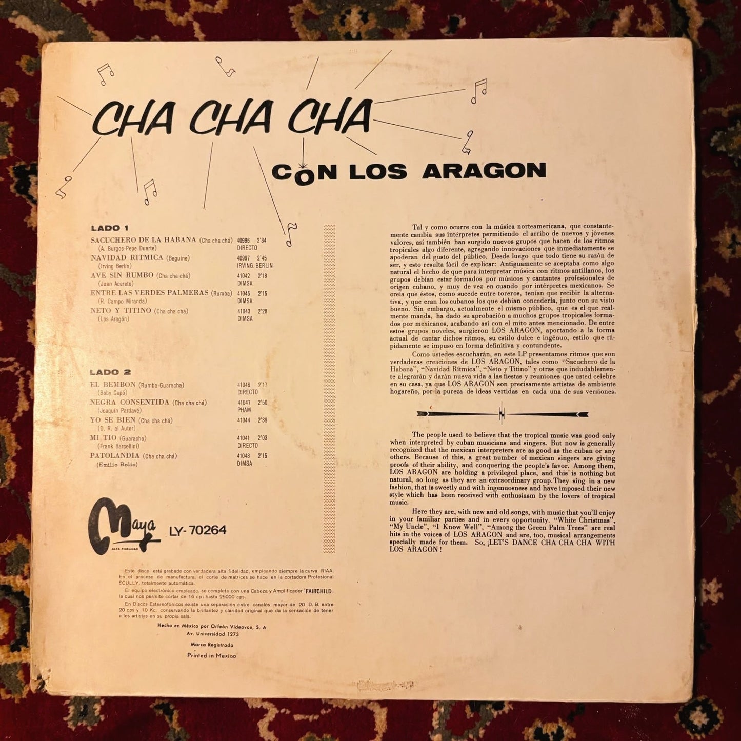 Los Aragón ‎– Cha Cha Cha