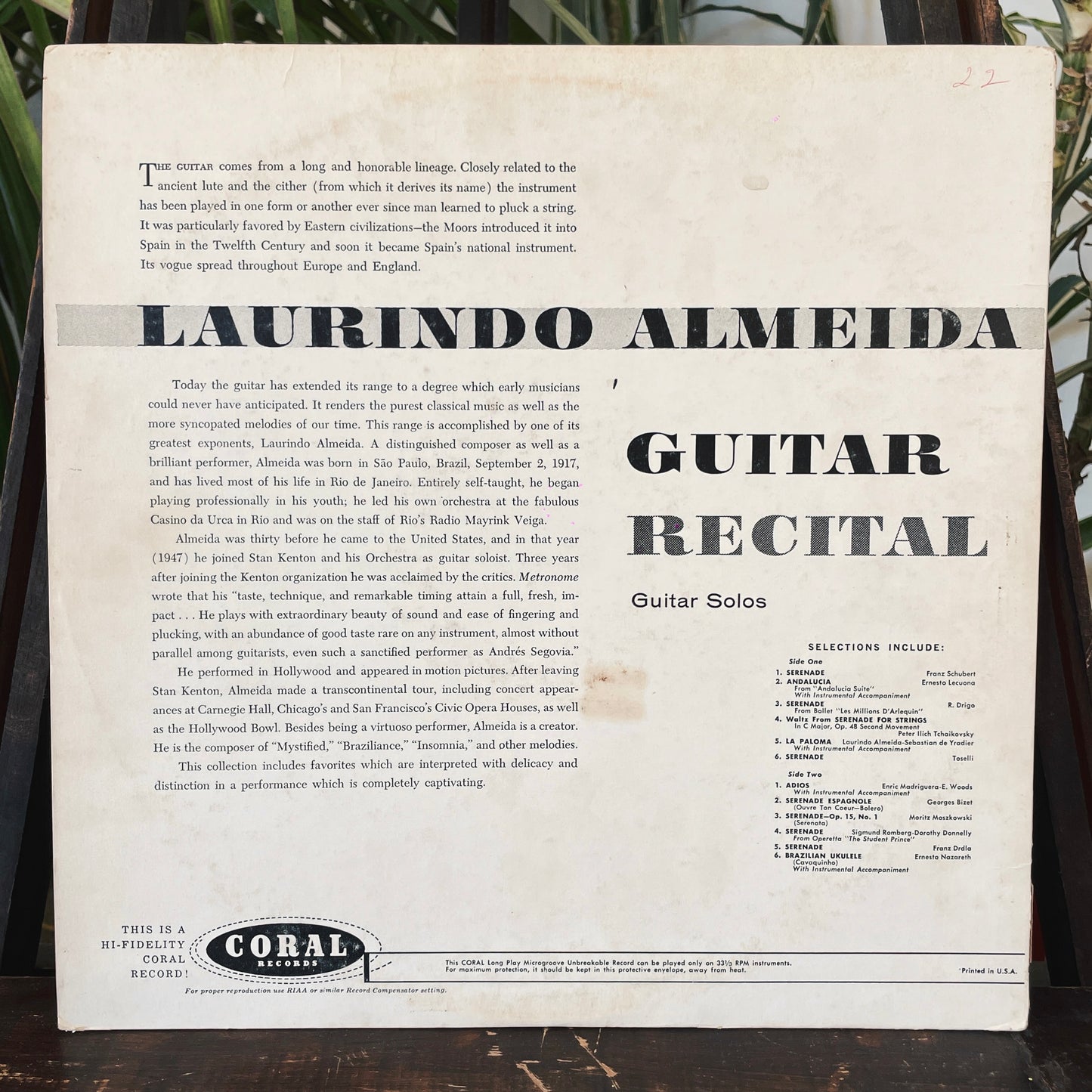 Laurindo Almeida ‎– Guitar Recital (Guitar Solos)