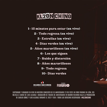 CD | Klzon Chino - XX Aniversario