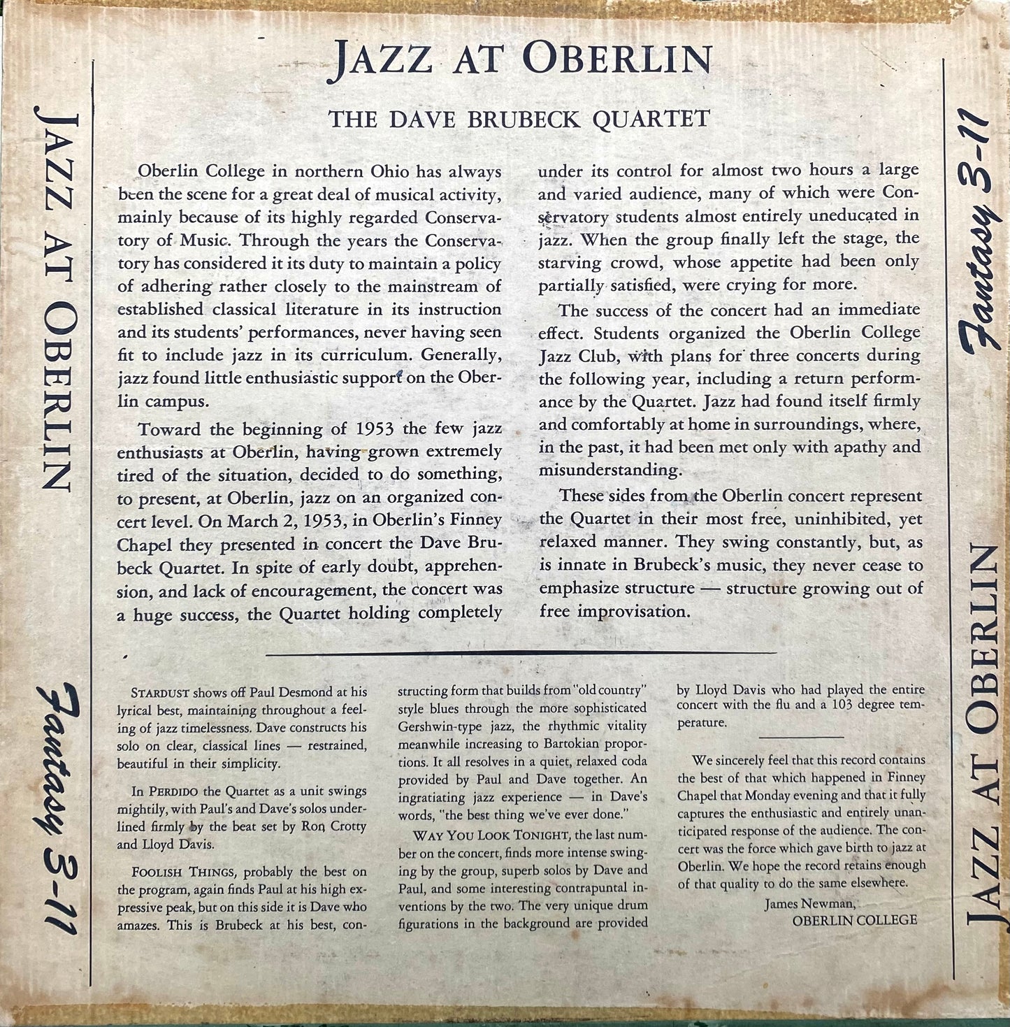 The Dave Brubeck Quartet ‎– Jazz At Oberlin (Vinyl Azul)