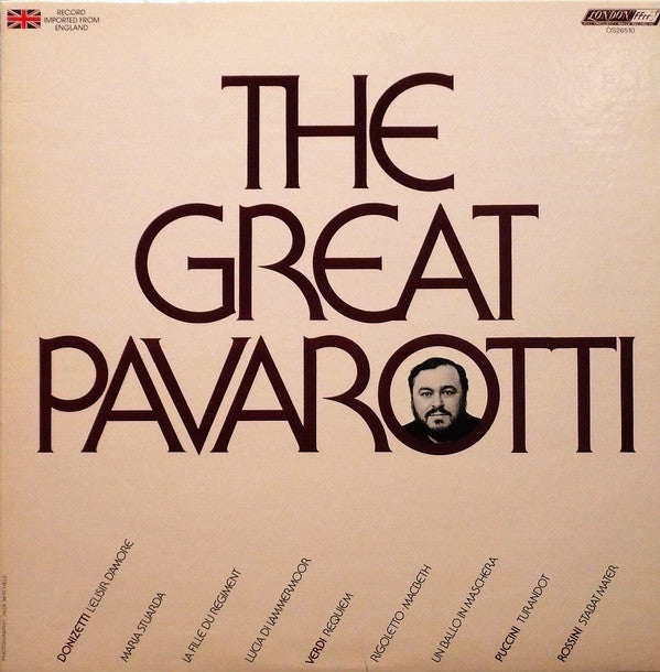 Luciano Pavarotti ‎– The Great Pavarotti