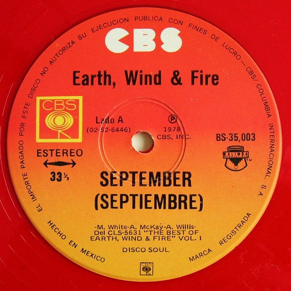 Earth, Wind & Fire ‎– September = Septiembre / Fantasy = Fantasia (Disco color rojo)