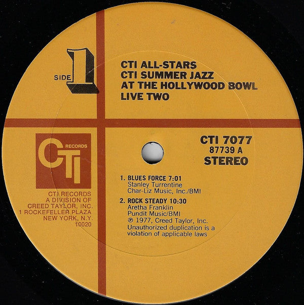 CTI All-Stars ‎– CTI Summer Jazz At The Hollywood Bowl Live Two