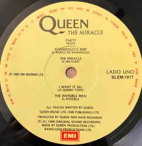 Queen ‎– The Miracle = El Milagro