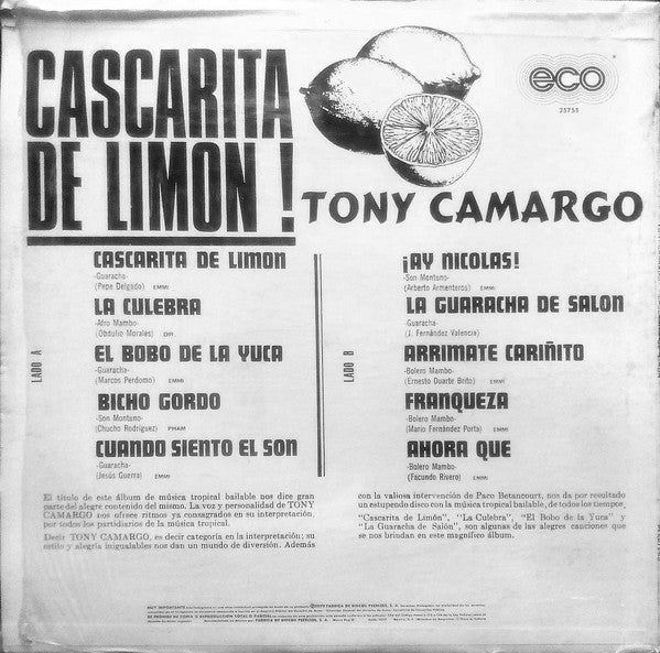 Tony Camargo ‎– Cascarita De Limón