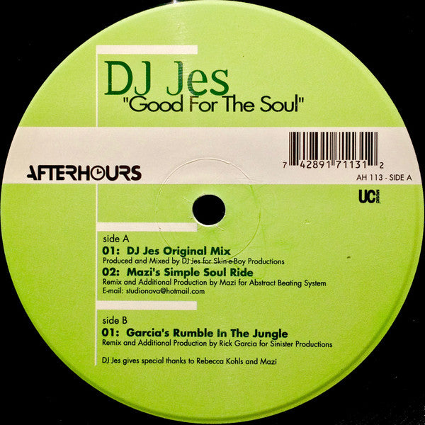 DJ Jes ‎– Good For The Soul