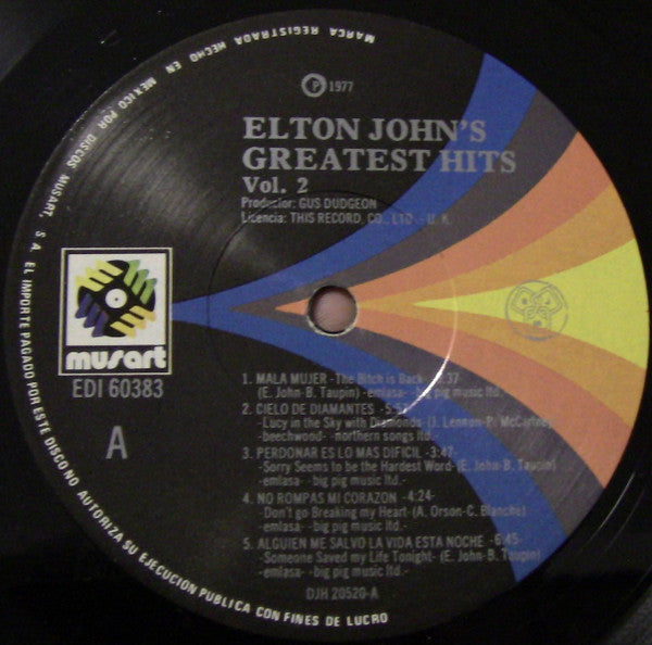 Elton John ‎– Elton John's Greatest Hits Volume II