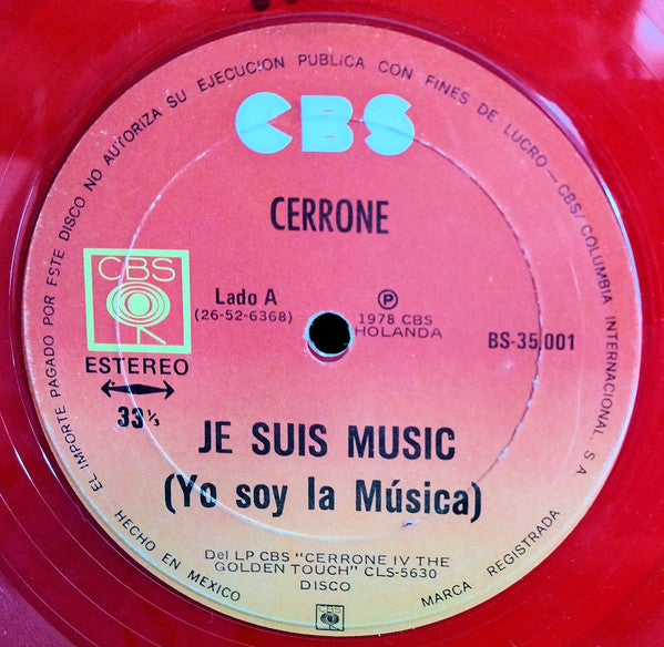 Cerrone ‎– Je Suis Music / Look For Love = Yo Soy La Música / Busca El Amor