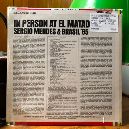 Sergio Mendes And Brasil '65 - In Person At El Matador (LP, Album, Mono)