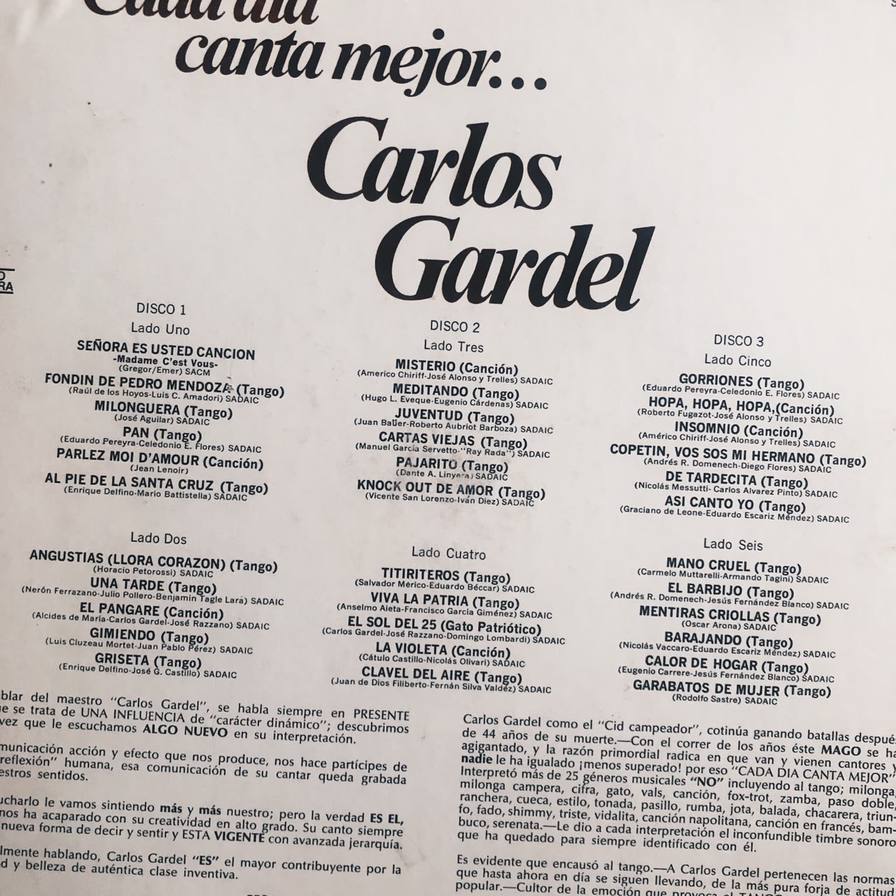Carlos Gardel - Cada dia canta Mejor (Caja 3LP)