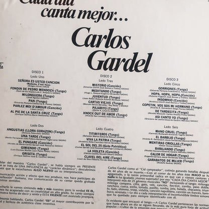 Carlos Gardel - Cada dia canta Mejor (Caja 3LP)